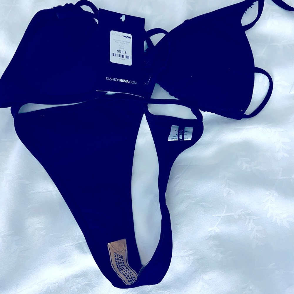 two-piece bikini black fashion nova swimsuit